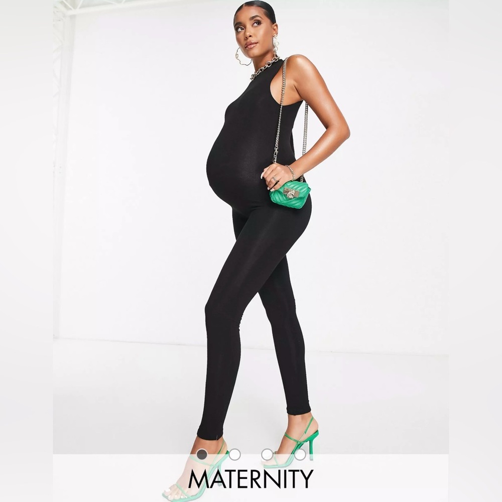 Naked Wardrobe Baby Mama Sleeveless Maternity Jumpsuit / Bodysuit Size Medium